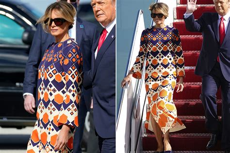 melania orange gucci dress|melania trump florida dress.